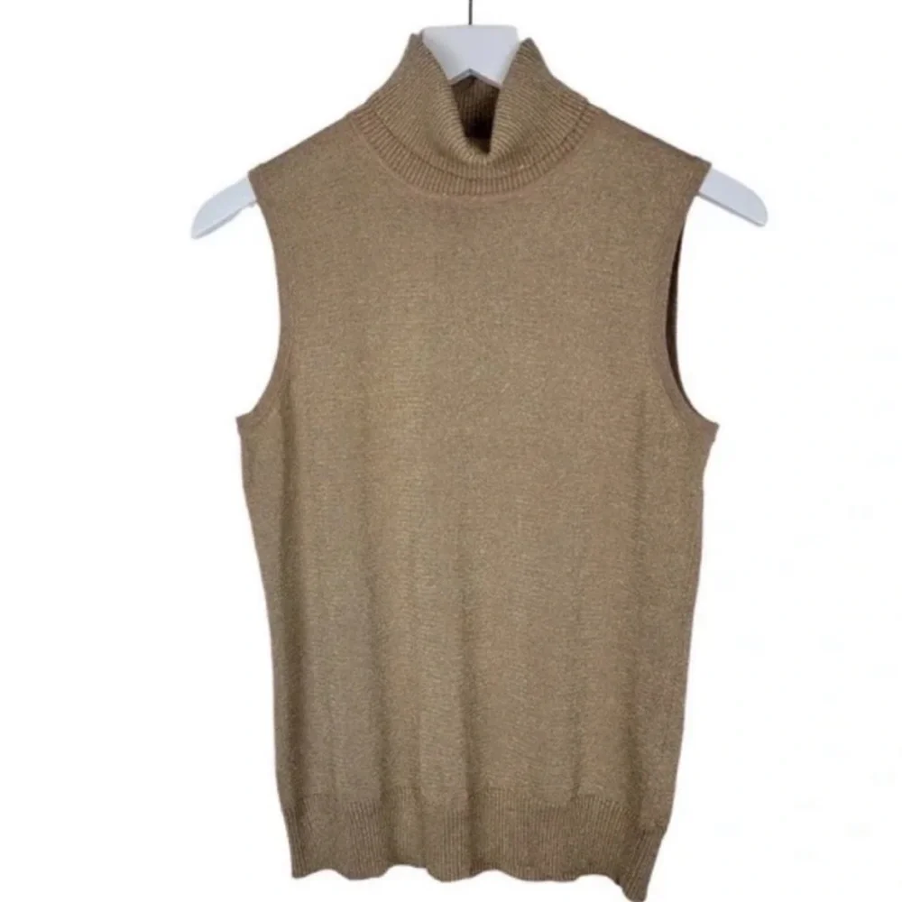Cable & Gauge Metallic Gold Turtleneck
Sleeveless Sweater. NWOT - Picture 2 of 6